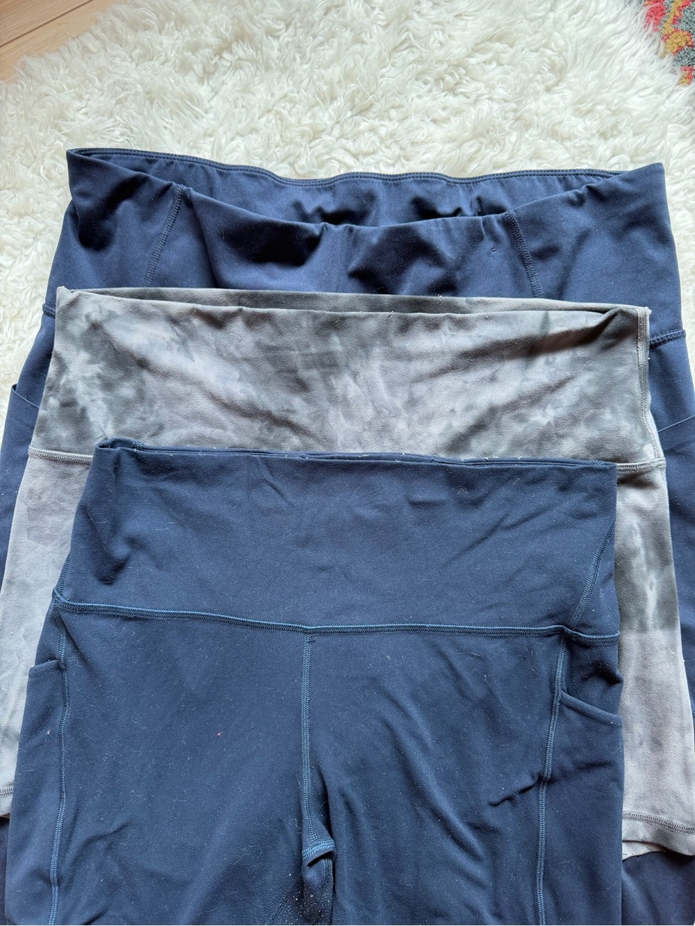Lululemon Mixed Unbranded Bundle Navy Grey Bike Shorts Capris FLAWED XXL
